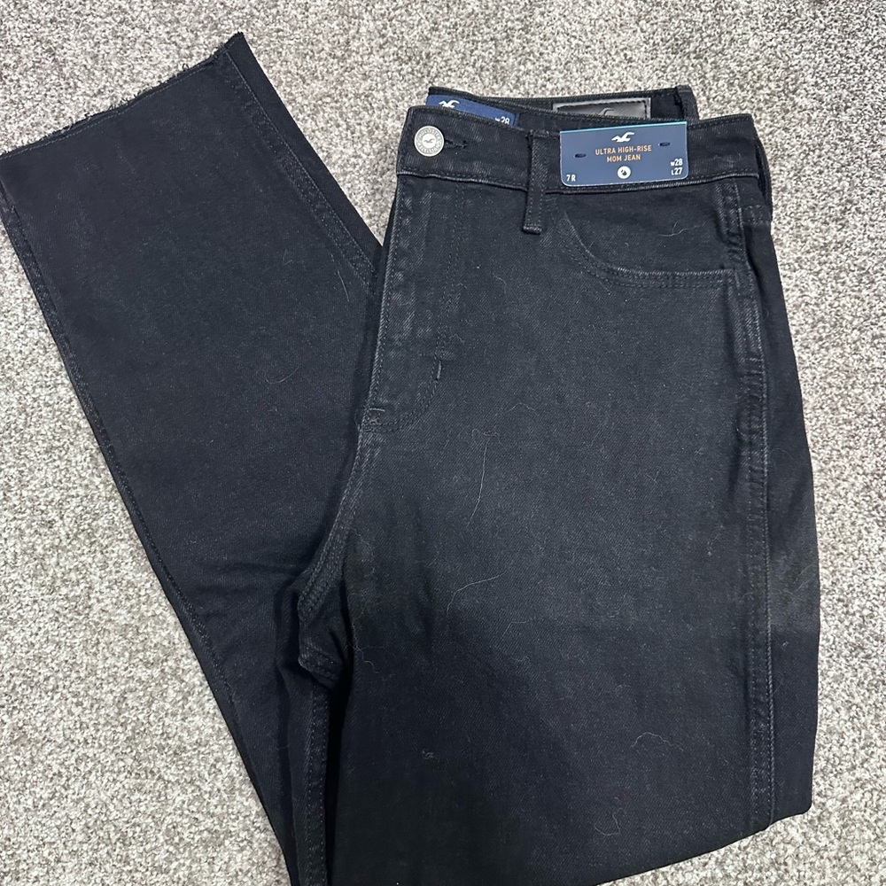 NEW Hollister Mom Jeans Black 28